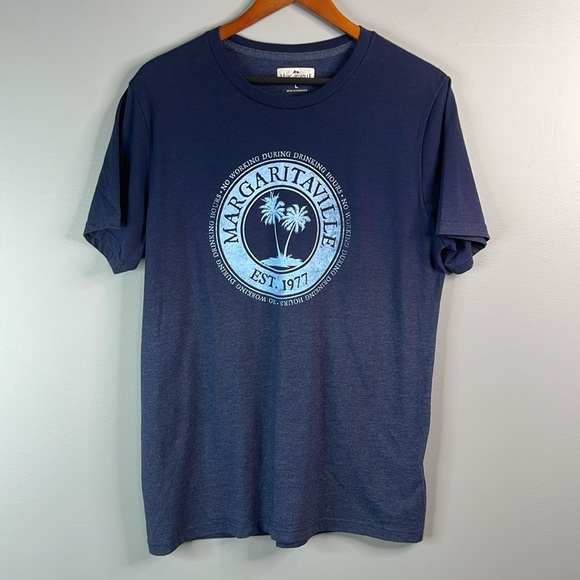 MARGARITAVILLE Ombre Graphic Crewneck T-shirt 2 Tone Navy Short Sleeve Large - Picture 12 of 12